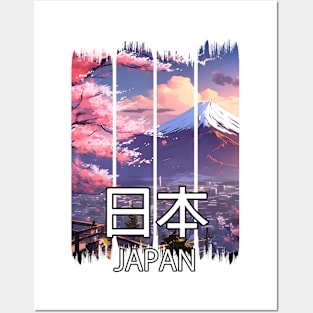 Mount Fuji Cherry blossom Landscape – Anime Shirt Posters and Art